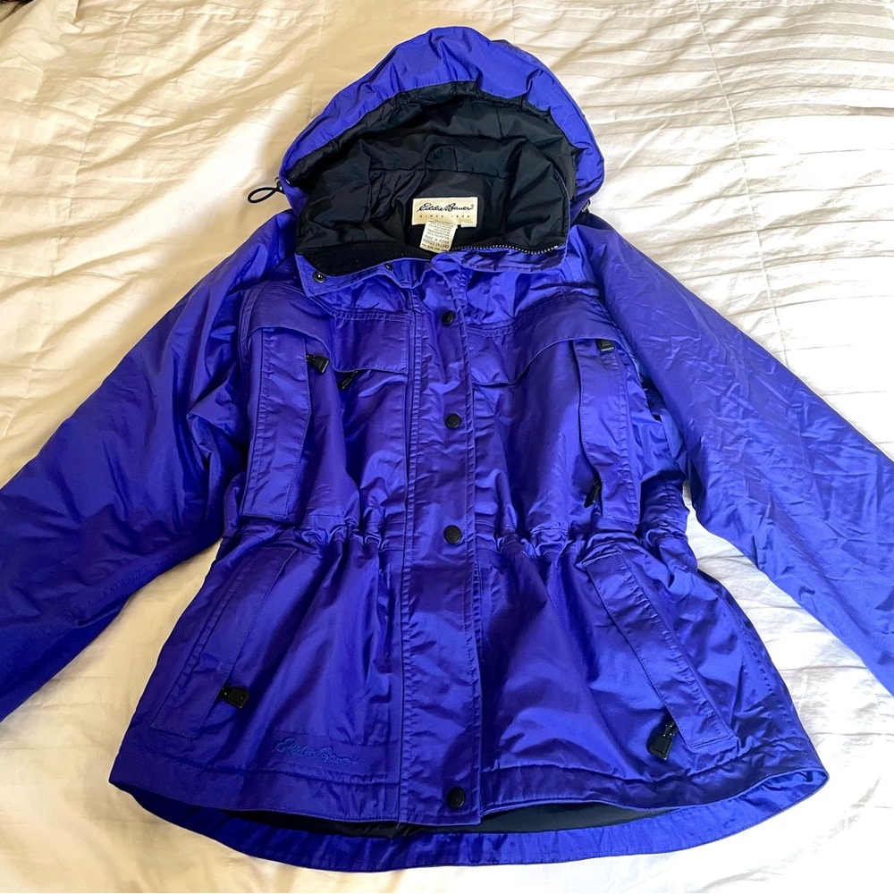 Vintage Purple Eddie Bauer Winter Rain Coat Jacket size Medium